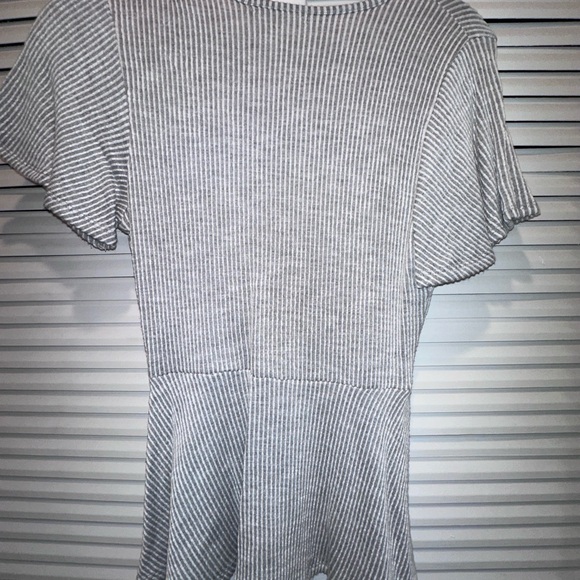 Caution To The Wind Gray Ribbed Top - Picture 7 of 7